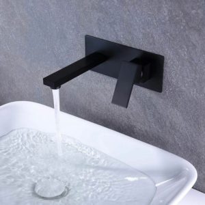 Wall Mounted Washbasin Mixer Black