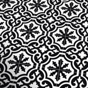 Tangier Black White 20 X 20 CM Cement Tile SQM