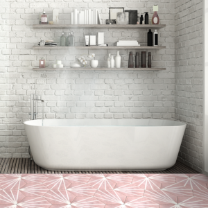 Hexagonal Euboea Pink & White