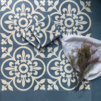 Lesbos Blue White 20 X 20 CM Cement Tile SQM