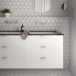 Art, Hexatile Mate 17.5x20cm White, Black, Grey Sqm