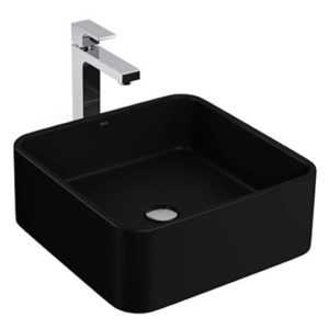 Art, L.260.94 Square Countertop Basin Black Matt
