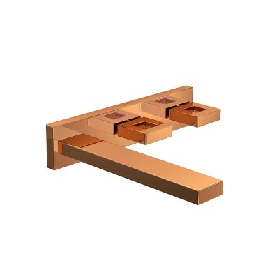 Art: DOT 1874.GL.DOT.RD  WALL MOUNTED BASIN HORIZONTAL MIXER ‐RED GOLD