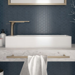 TOGAMA Glass Mosaic Sixties Blue MATT Hexagon