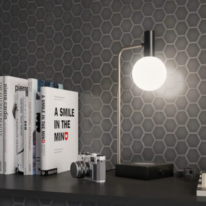 TOGAMA Glass Mosaic Sixties Black MATT Hexagon