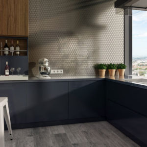 TOG Glass Mosaic Sixties Pearl Taupe Hexagon