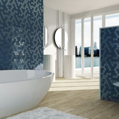 TOG Glass Mosaic Sixties Blue Hexagon