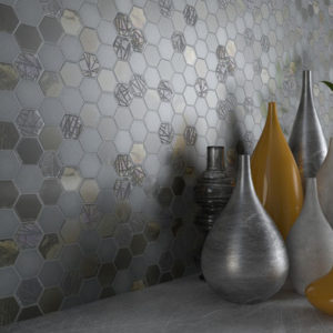 TOG Glass Mosaic Sixties Grey Hexagon