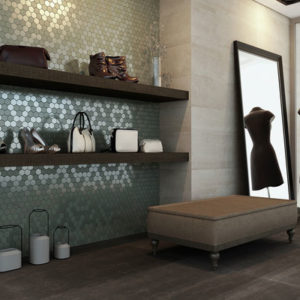 TOG Glass Mosaic Sixties Khaki Hexagon