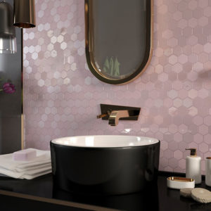 TOG Glass Mosaic Sixties Pink Hexagon