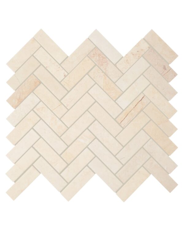 Brushed Herringbone Mosaic Marble Tile