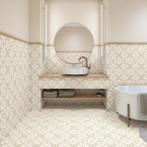 Decorative Tile White Porcelain Matt  20x20 cm 10 mm