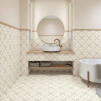 Decorative Tile White Porcelain Matt  20×20 cm 10 mm