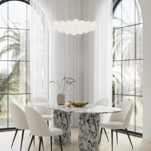 Monaco Viola Calacatta Oval Top Dining Table