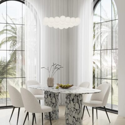 Monaco Viola Calacatta Oval Top Dining Table
