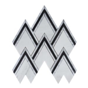 Geometric Chevron & Triangle Marble Mosaic Tile