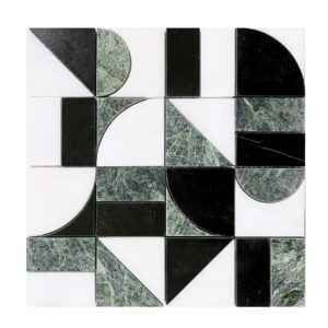 Modern Geometric Abstract Marble Mosaic Tile