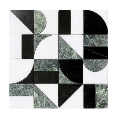 Modern Geometric Abstract Marble Mosaic Tile