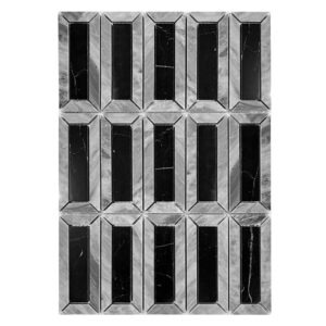 Deco Beveled Vertical Rectangle Marble Mosaic