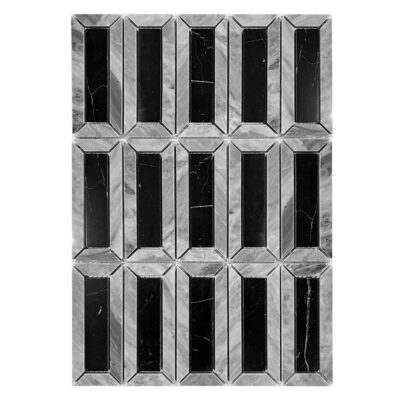 Deco Beveled Vertical Rectangle Marble Mosaic